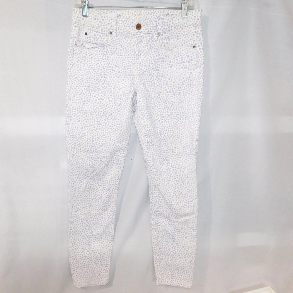 GAP 1969 Legging Jean White Purple Polka dot Womens 27
